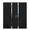 Vdomdoors Steel Double Doors Cynex 6777 Black Stainless Inserts Single Modern Painted-W72xH80-Left-hand Outsw CYNEX6777DEXD-BLK-LH-O-W72 x H80 - alternate 6