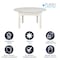 Flash Furniture HERCULES 60in Round White Farmhouse Folding Table, Solid Pine, w/Foldable Locking Legs XA-F-60-RD-WH-GG - alternate 9