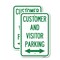 Signmission Customer and Visitor Parking Bidirectional Arrow, 12'' X 18'' 2 Signs, Heavy Gauge Aluminum, 2PK A-1218-2PACK-24217 - alternate 1
