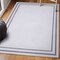 Jonathan Y Sloane Classic 2-Stripe Border Non-Slip Machine-Washable White/Gray 4 ft. x 6 ft. Area Rug WSH125B-4 - alternate 5