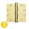 Global Door Controls 4.5 in. x 4.5 in. Satin Brass Plain Bearing Steel Hinge, 3PK CP4545-US4-3 - alternate 1