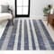 Jonathan Y Vichy Geometric Striped Non-Slip Machine-Washable Slate Gray/Ivory 5 ft. x 8 ft. Area Rug WSH122C-5 - alternate 7