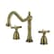 Kingston Brass Double-Handle Widespread Kitchen Faucet, Antique Brass KB1793BEXLS - alternate 1
