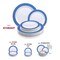 Smarty Had A Party White with Gold Spiral on Blue Rim Plastic Dinnerware Set (120 Dinner Plates+120 Salad Plates), 240PK 670BGVP-CASE - alternate 9