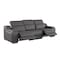 Homeroots 103" Dark Gray Italian Leather Reclining USB Sofa 632875 - alternate 8