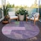 Homeroots 8' Purple Green And Pink Round Geometric Washable Indoor Outdoor Area Rug 612444 - alternate 4