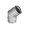 Duravent Stove Pipe Elbow 3in D X 3in D 45 deg Galvanized Steel/Stainless Steel Silver 3PVL-E45R - alternate 3