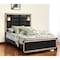 Homeroots Black And Gold Faux Crystal Bling Wood And Upholstery Lighted Full Bed Frame 564758 - alternate 1