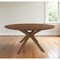 Homeroots 47" Brown Rounded Solid Manufactured Wood Pedestal Base Dining Table 486015 - alternate 4