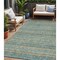 Homeroots 5' X 8' Teal Blue Gold And Taupe Southwestern Washable Indoor Outdoor Area Rug 615981 - alternate 1