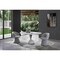 Homeroots 60" White and Black Marble and Stainless Steel Pedestal Base Round Top Dining Table 718897 - alternate 6