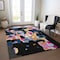 Homeroots 8' X 10' Black Blue And Pink Abstract Washable Indoor Outdoor Area Rug 599541 - alternate 6
