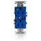 Leviton Dup Rec HG 15A 125V Self-Gr Blue 8200-HBU - alternate 1