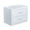 Homeroots Modern Glossy White Box Nightstand with Two Drawers 473029 - alternate 3