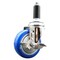 Service Caster 4 Inch 316SS Blue Polyurethane Swivel 1-1/8 Inch Expanding Stem Caster Brake SCC-SS316EX20S414-PPUB-BLUE-TLB-118 - alternate 1