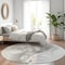 Homeroots 8' Gray And Silver Round Abstract Washable Indoor Outdoor Area Rug 611308 - alternate 6