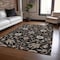 Homeroots 5' X 8' Black Brown And Ivory Floral Washable Indoor Outdoor Area Rug 604744 - alternate 6