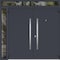 Vdomdoors Metal Double Doors Deux 0729 Gray Graphite Stainless Steel insert 1 Sidelight and Top Transom Entry DEUX0729DEXD-GRE-W72+12xH80+14-LH-O - alternate 3