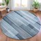 Homeroots 8' Denim Blue And Ivory Round Striped Washable Indoor Outdoor Area Rug 630983 - alternate 6