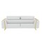 Homeroots 90" White Italian Leather Sofa With Gold Legs 491053 - alternate 9