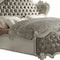 Homeroots 76" X 95" X 73" Vintage Gray Pu Bone White Wood Poly Resin Upholstery Queen Bed 348179 - alternate 5