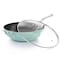 Martha Stewart 12 Inch Aluminum Nonstick Essential Pan with Lid in Turquoise 129267.02 - alternate 6