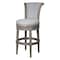 Homeroots 30" Gray Solid Wood and Linen Bar Height Swivel Bar Chair 534314 - alternate 9