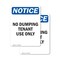 Signmission No Dumping Tenant Use Only, 18 in W x Rectangle, Vinyl Decal OS-2PACK-NS-D-1824-V-16079 - alternate 7