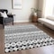 Homeroots 9' X 12' Black Gray And Ivory Quatrefoil Washable Indoor Outdoor Area Rug 583202 - alternate 6