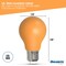 Bulbrite 25-Watt Equivalent Ceramic Amber Color A19 Weatherproof Outdoor E26 Medium BaseLED Light Bulb, 10PK 862313 - alternate 6