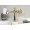 Kingston Brass One-Handle Single-Hole Bathroom Faucet with Knurled Handle and Push Pop-Up Drain, Polished Brass KS3542RKZ - alternate 4