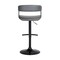 Armen Living Calista Adjustable Bar Stool in Gray Faux Leather with Black Metal LCCABABLKGRY - alternate 5