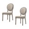 Homeroots Set of Two Tan and Oak Upholstered Fabric King Louis Back Dining Side Chairs 573305 - alternate 6