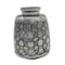 Homeroots 9" Dark Gray Geometric Etched Glass Table Vase 568841 - alternate 4