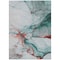 Homeroots 9' X 12' Teal Blue And Terra Cotta Abstract Washable Indoor Outdoor Area Rug 617882 - alternate 6