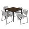 Regency Square Kahlo Breakroom Table W/ 4 Zeng Stack Chairs, 36 in W, 36 in L, Noble Oak TPL3636NWBK44GY - alternate 1