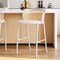 Leisuremod Ervilla Wicker Bar Stool with Fabric Seat and White Powder Coated Steel Frame, White EBW-31W - alternate 5
