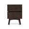 Homeroots Mid Century Acacia Nightstand with Two Drawers and Black Metal Handles 473027 - alternate 6