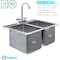 Amgood Stainless Steel 2 Compartment Drop-In Sink Bowl 10 in. x 14 in. x 10 in. With Faucet SINK DIS S2C-101410-F-Z - alternate 4
