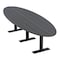 Skutchi Designs 8 Person Conference Table With Power Unit | 10' Oval Table | Harmony Series HAR-OVL-48X120-T.BK-WA7949-NA - alternate 1