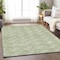 Homeroots 8' X 10' Green And Ivory Geometric Washable Indoor Outdoor Area Rug 594992 - alternate 8