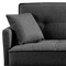 Homeroots 85" Dark Gray Polyester Blend Convertible Futon Sleeper Sofa And Toss Pillows With Silver Legs 544955 - alternate 7