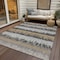 Homeroots 8' X 10' Gray Brown And Beige Striped Washable Indoor Outdoor Area Rug 598355 - alternate 7