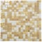 Apollo Tile Mingles 11.6inx11.6in Glossy Yellow Gold and White Glass Mosaic Wall Floor Tile 18.69 sqft/cs, 10PK MIX1588BG336A - alternate 1