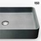 Vigo Basilica Gothic Gray Concreto Stone 23 in. L x 14 in. W x 4 in. H Rectangular Vessel Bathroom Sink VG04065 - alternate 4