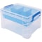 Advantus Dividable Storage Tote, 10-1/10 in L x 7-1/2 in W x 6-1/2 in H, Clear, Blue AVT37375 - alternate 3