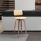 Homeroots 26" Cream And Wood Brown Faux Leather Swivel Low Back Counter Height Bar Chair 534431 - alternate 8