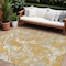 Homeroots 9' X 12' Gold Gray And Ivory Abstract Washable Indoor Outdoor Area Rug 600088 - alternate 1
