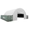 Mytee Products White 21 Oz PVC End Wall 26ft Wide w/ Door for Shipping Container Canopy Shelter CSB-DOOR26 - alternate 1