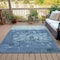 Homeroots 9' X 12' Teal Blue And Silver Abstract Washable Indoor Outdoor Area Rug 632099 - alternate 8